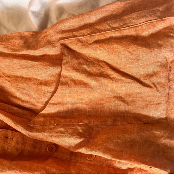 Reformation orange off the shoulder linen mini dress - Picture 4 of 6